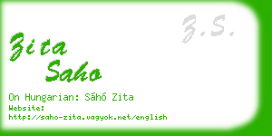 zita saho business card