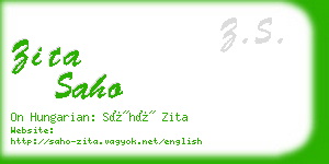 zita saho business card